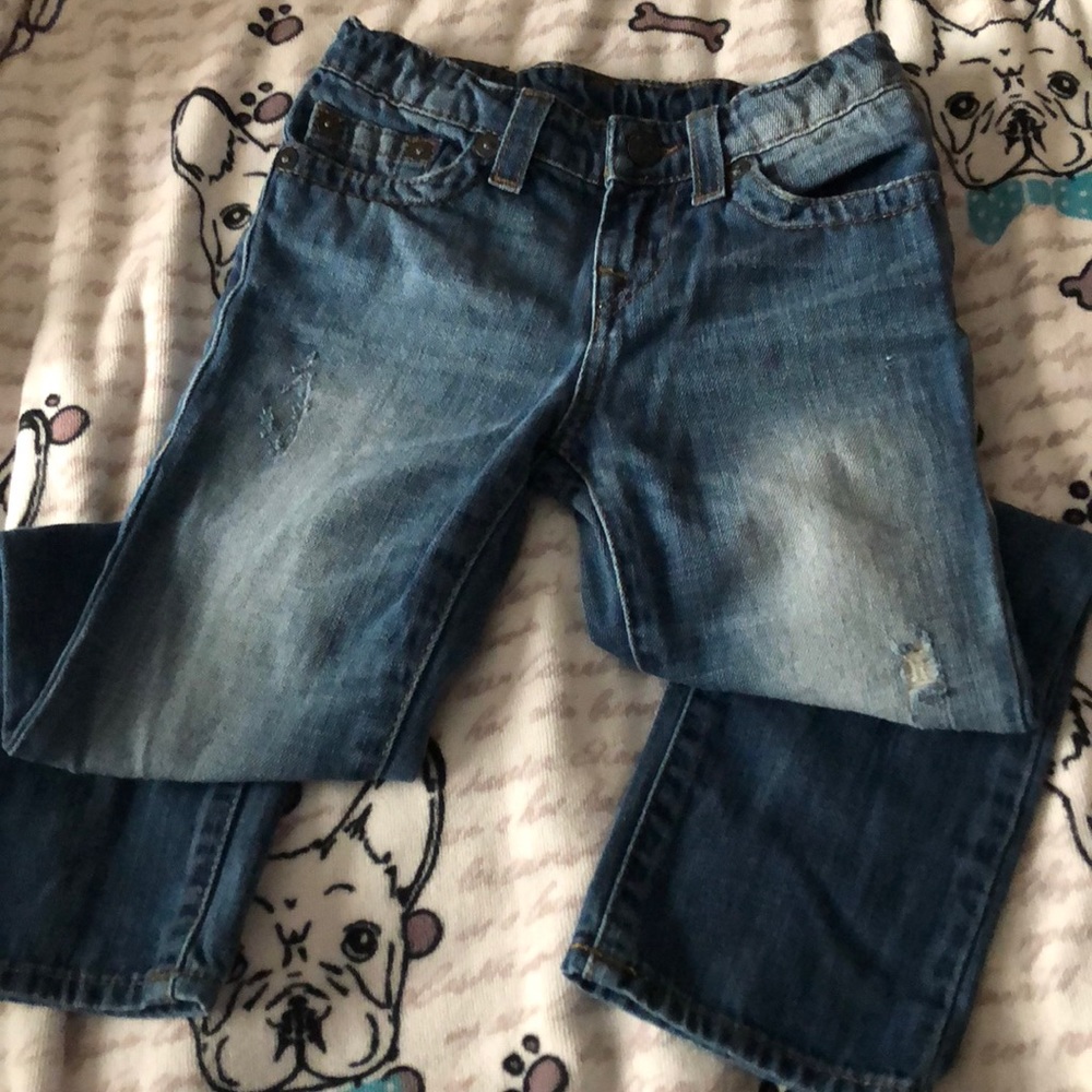 Stonewash with tan fades True Religion Jeans